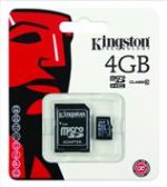 PAMĚŤOVÁ KARTA KINGSTON MICRO SDHC 4GB CLASS 10 S ADAPTÉREM SD