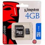 PAMĚŤOVÁ KARTA KINGSTON MICRO SDHC 4GB CLASS 4 S ADAPTÉREM SD